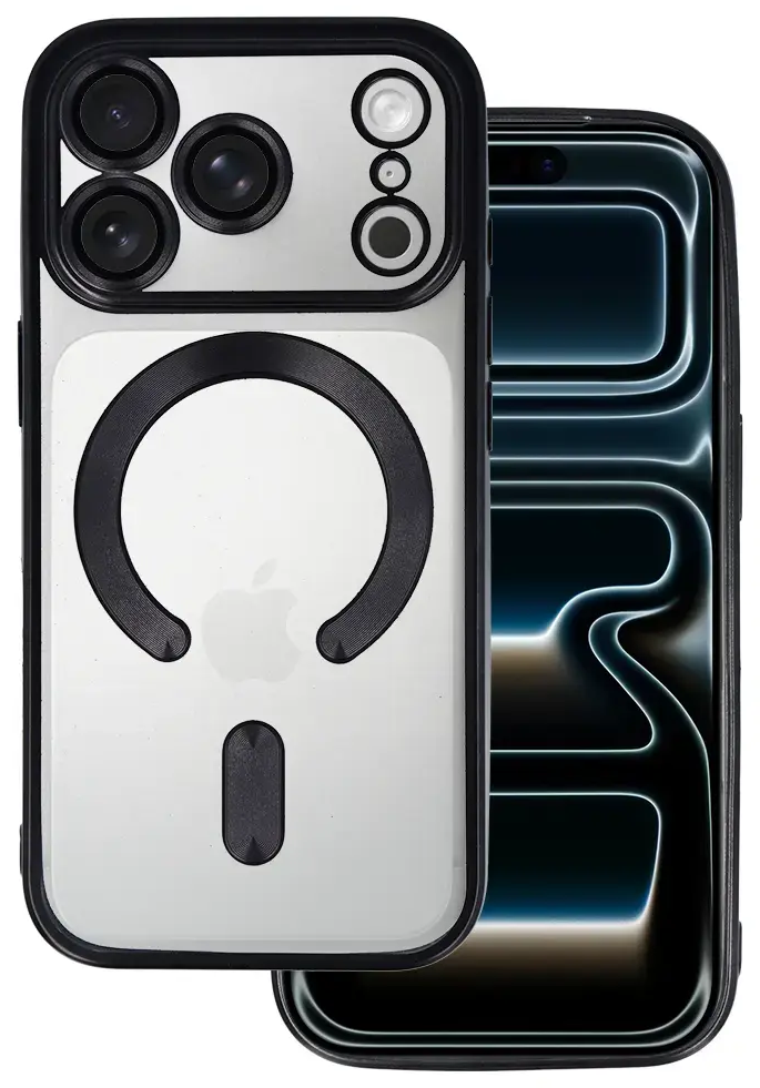 Metallic telefono dėklas su MagSafe palaikymu iPhone 17 Pro Max juodas