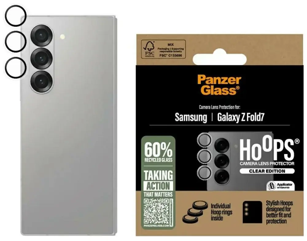 Tempered glass lens protector PanzerGlass Hoops for Samsung Galaxy Z Fold7