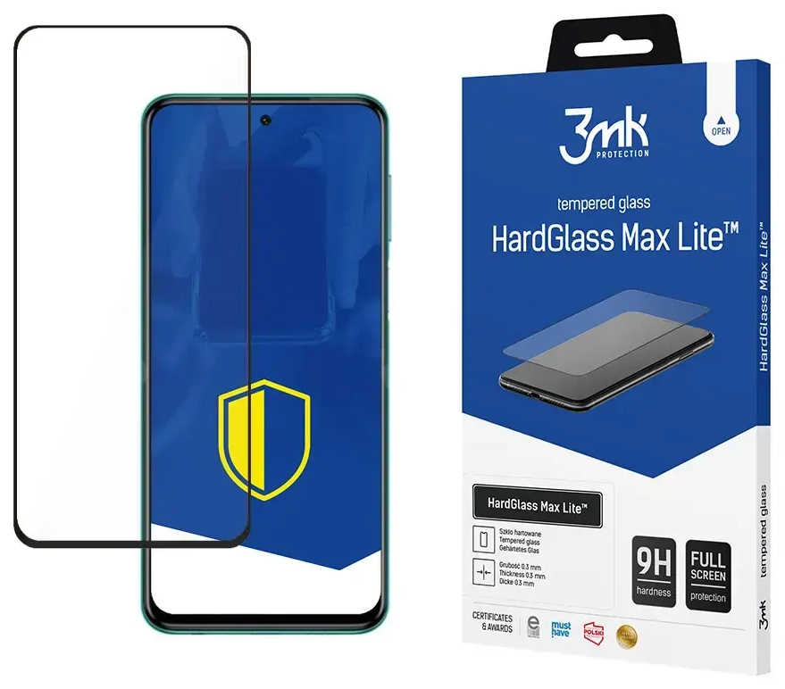 3mk HardGlass Max Lite™ tempered glass for phone Xiaomi Redmi Note 9S black