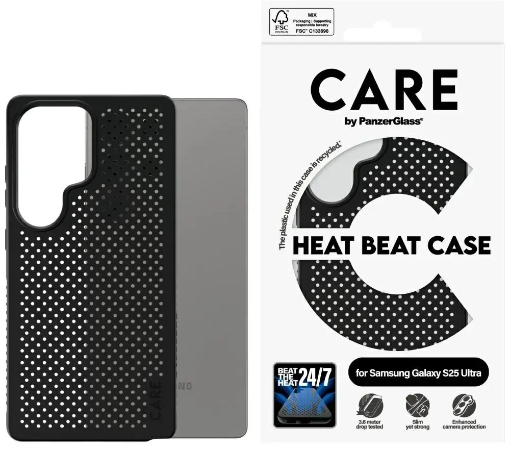 CARE by PanzerGlass Feature dėklas Samsung Galaxy S25 Ultra telefonui, heat beat