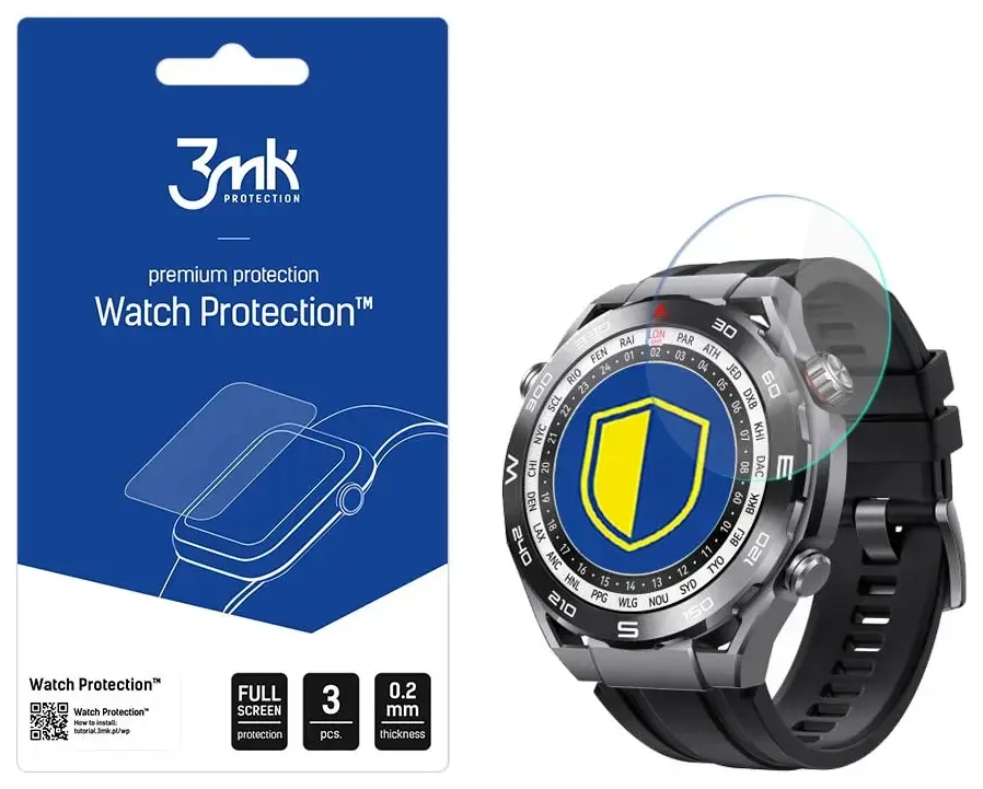 Huawei Watch Ultimate - 3mk Watch Protection™ v. FlexibleGlass Lite screen protector