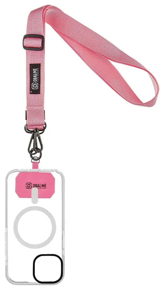 OBAL:ME NeckTag Ribbon Rope for Mobile Phone Pink