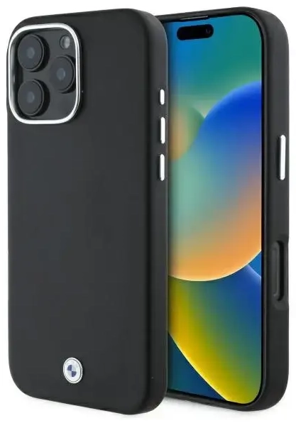 BMW BMHMP16L23PUFWK iPhone 16 Pro 6.3"    czarny|black hardcase Sign Full Wrapped Metal MagSafe