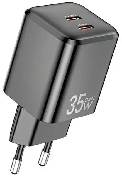 AWEI PD65-EU reisilaadija | 35W | PD, GaN | USB-C | must