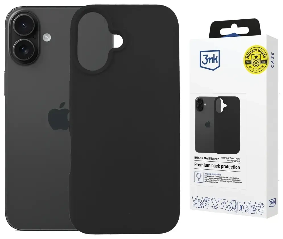 3MK Hardy MagSilicone Case for Apple iPhone 16 Plus Graphite