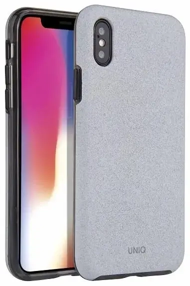 UNIQ etui Lithos iPhone Xs Max jasno -szary| light grey