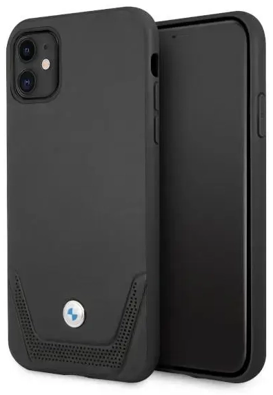 BMHCN61RSWPK BMW Signature Leather Lower Stripe Case for iPhone 11 Black