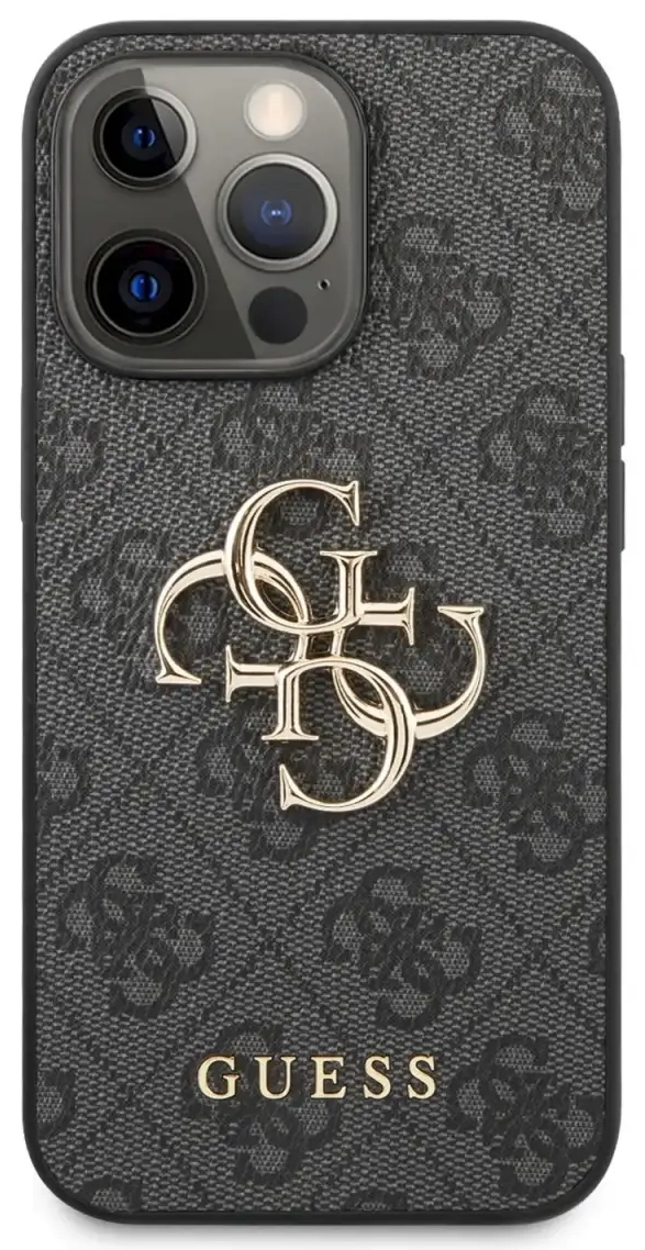 GUHCP13X4GMGGR Guess PU 4G Metal Logo Case for iPhone 13 Pro Max Grey