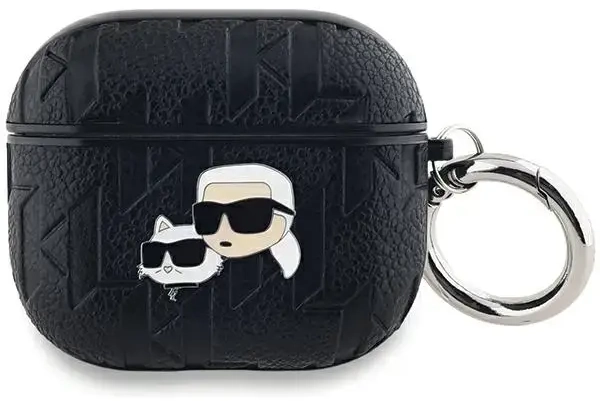 Karl Lagerfeld KLA3PGKCPK AirPods 3 cover czarny|black Monogram Karl & Choupette Head