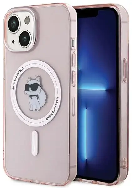 Karl Lagerfeld KLHMP15SHFCCNOP iPhone 15 | 14 | 13 6.1" różowy|pink hardcase IML Choupette MagSafe