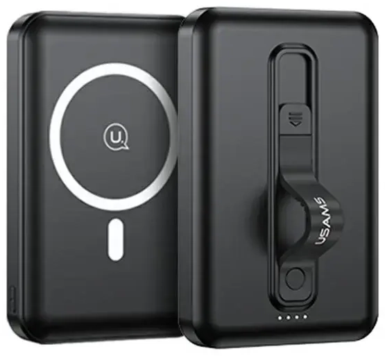 USAMS PB64 ārējais akumulators (powerbank) | 10000 mAh | 22.5W | USB-C, USB-A, MagSafe | melns
