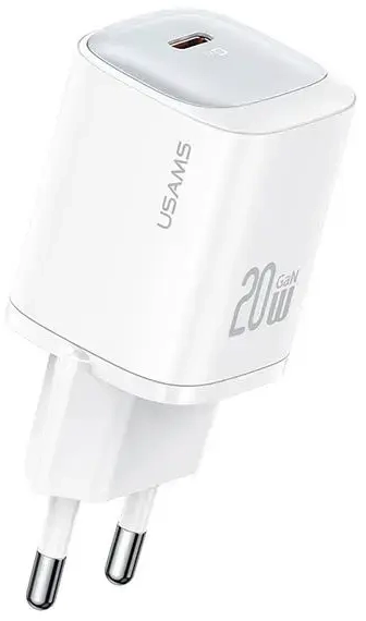 USAMS CC248 tīkla lādētājs | 20W | GaN | USB-C | balts