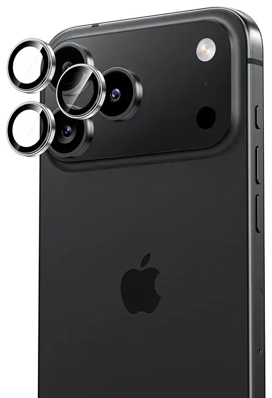 Benks Tempered glass Glass Warrior Metal Lens Protector on camera for Iphone 17 Pro|17 Pro Max (lens 3 pieces) black