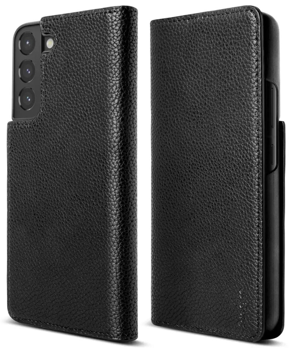 Ringke Folio Signature Flip Leather Case for Samsung Galaxy S22 + (S22 Plus) Black (FSS118R262)