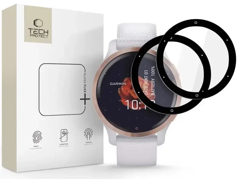 SZKŁO HYBRYDOWE TECH-PROTECT GLASS FLEX+ 2-PACK GARMIN VENU 2S BLACK