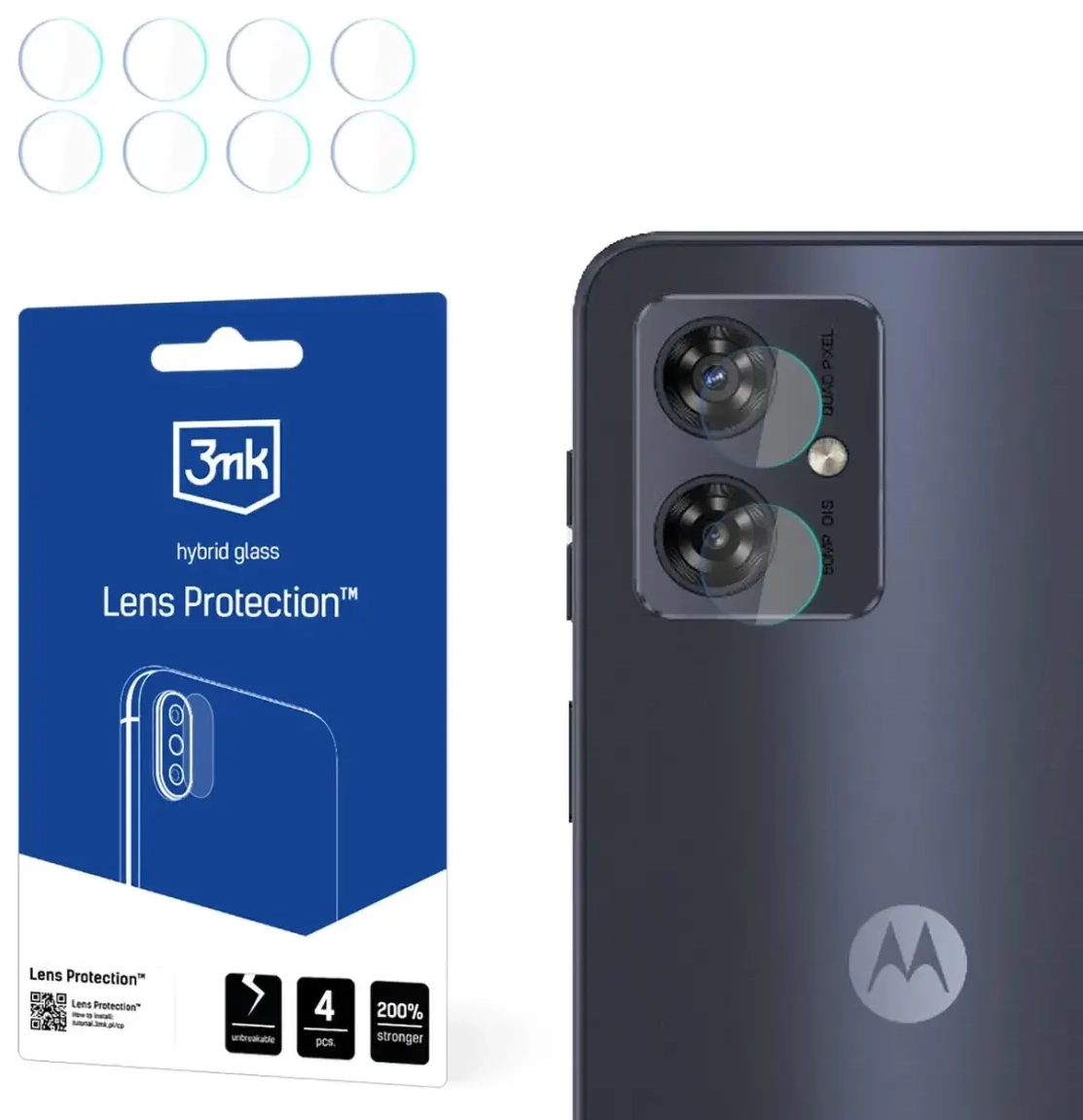 3mk Lens Protection Hybrid Camera Lens Glass for Motorola Moto G45 5G