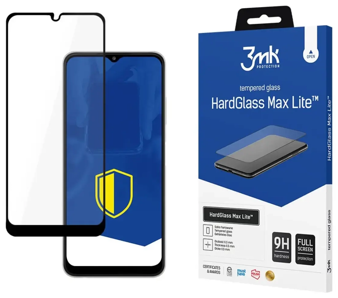 3mk HardGlass Max Lite™ tempered glass for phone Samsung Galaxy A22 5G Black