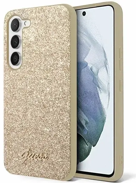 Guess Glitter Script case for Samsung Galaxy S24 - gold