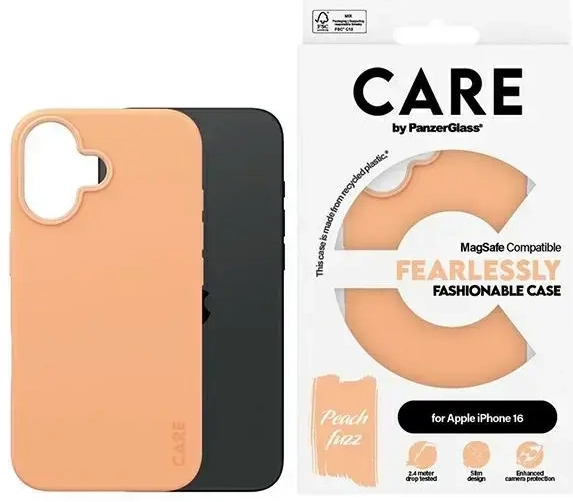 CARE by PanzerGlass Fashion Case iPhone 16 6.1" brzoskwiniowy|peachy MagSafe 1389