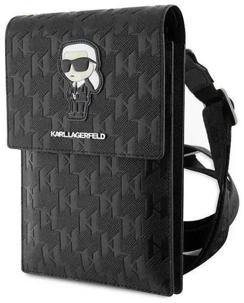 Karl Lagerfeld Torebka KLWBSAKHPKK czarny|black Saffiano Monogram Ikonik