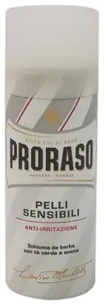 Proraso Sensitive Skin Anti-Irritation Shaving Foam for Men with Green Tea & Oatmeal  1.69 Oz