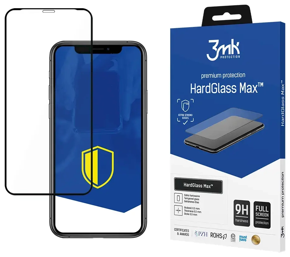3mk HardGlass Max™ tempered glass for phone iPhone Xr black