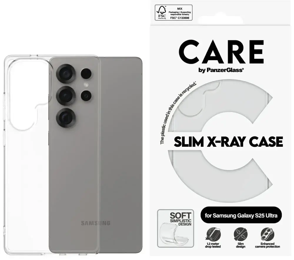 Etui CARE by PanzerGlass Fashion X-Ray    do Samsung Galaxy S25 Ultra przezroczysty