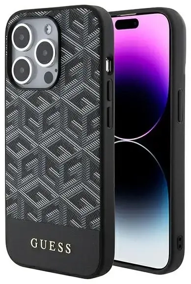 Guess GCube Stripes MagSafe case for iPhone 15 Pro Max - black