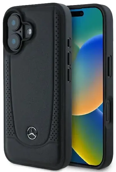 Mercedes MEHCP16SARMBK iPhone 16 6.1" czarny|black hardcase Leather Urban
